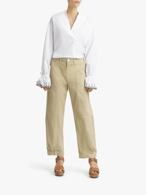 Pantalones Mujer Chloé Cargo Blancas 98% Algodón,2% Elastane XMAW78436